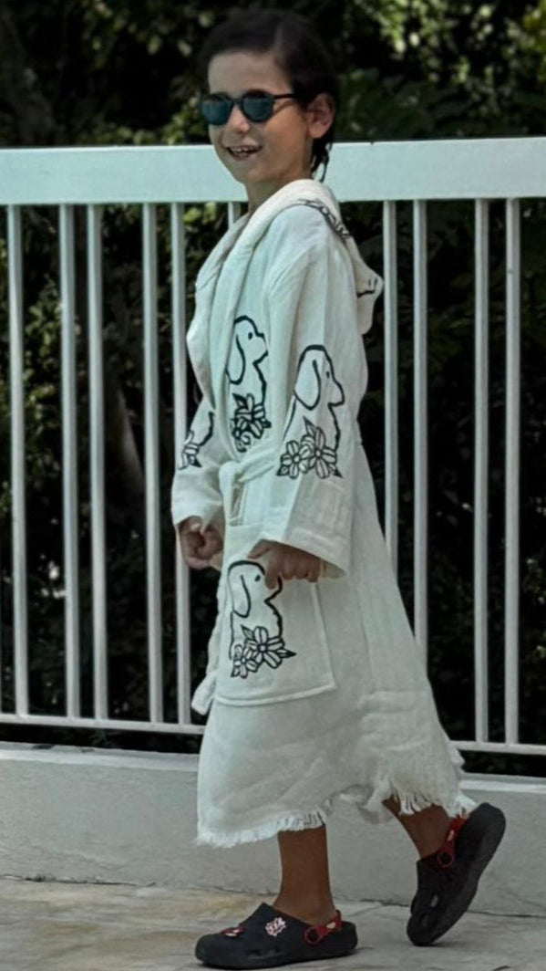 Erdem:Kimono Enfant 100% Coton Bio – Doux, Absorbant & Séchage Rapide