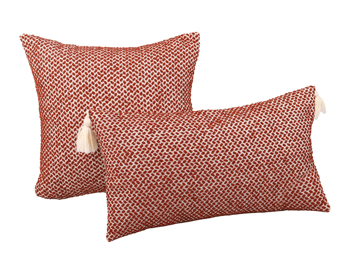 Housse de Coussin ALMA Bordeaux – Jacquard Texturé Élégant
