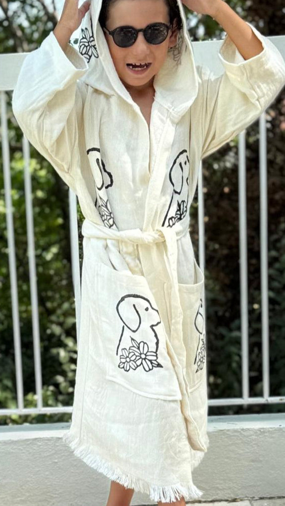 Erdem:Kimono Enfant 100% Coton Bio – Doux, Absorbant & Séchage Rapide