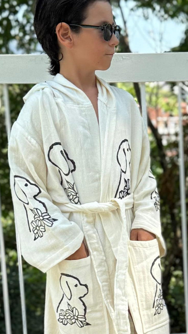 Erdem:Kimono Enfant 100% Coton Bio – Doux, Absorbant & Séchage Rapide