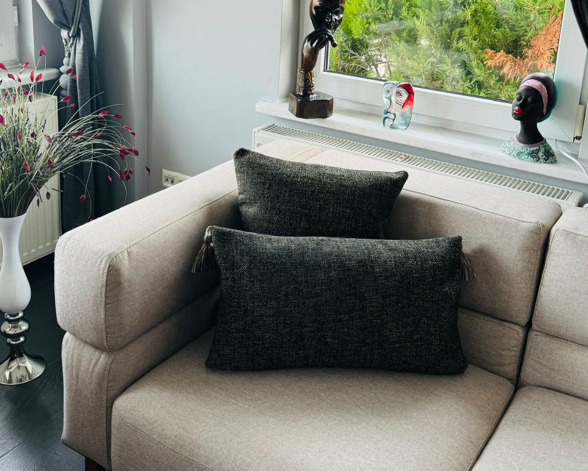 Housse de Coussin VERT – Tissu Texturé & Style Naturel