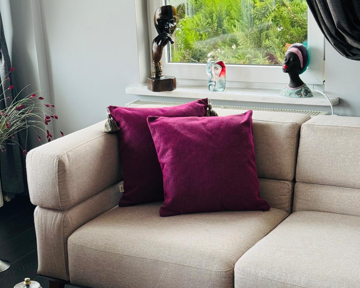 Housse de Coussin LILA – Coussin Décoratif en Tissu Tissé Texturé | Édition Limitée