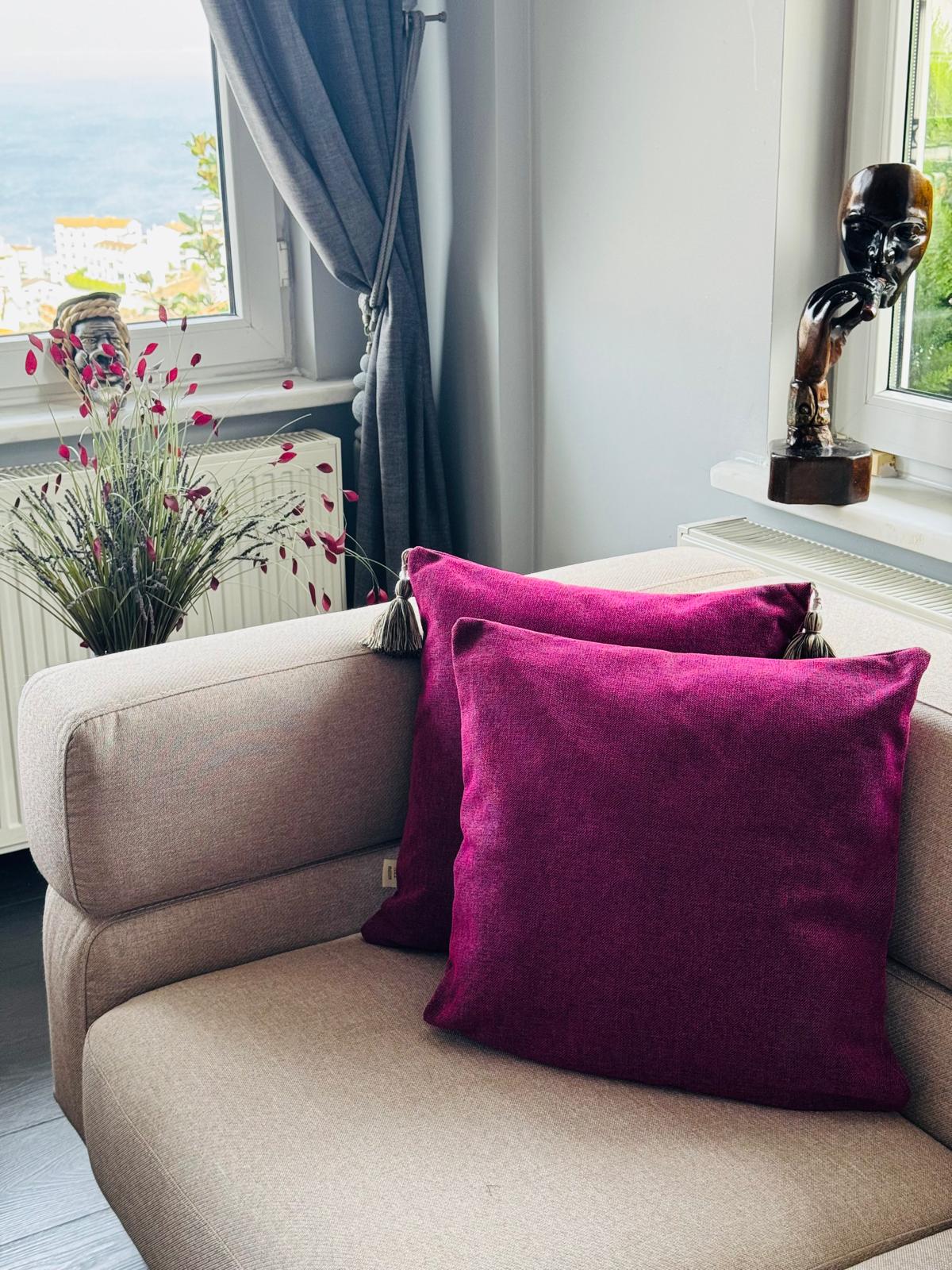Housse de Coussin LILA – Coussin Décoratif en Tissu Tissé Texturé | Édition Limitée