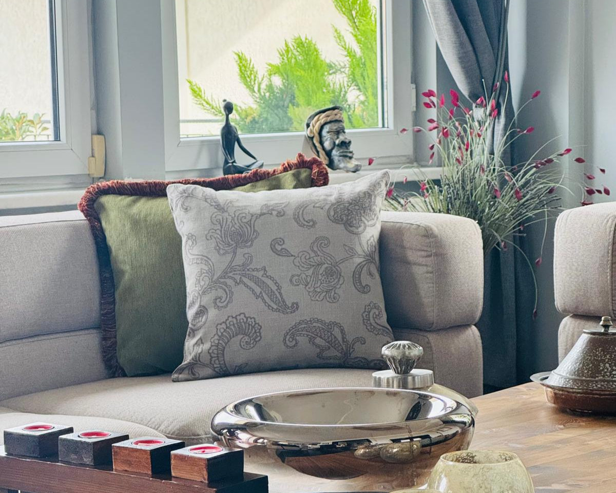 Housse de Coussin SERENAD Ivoire – Style Bohème & Chic