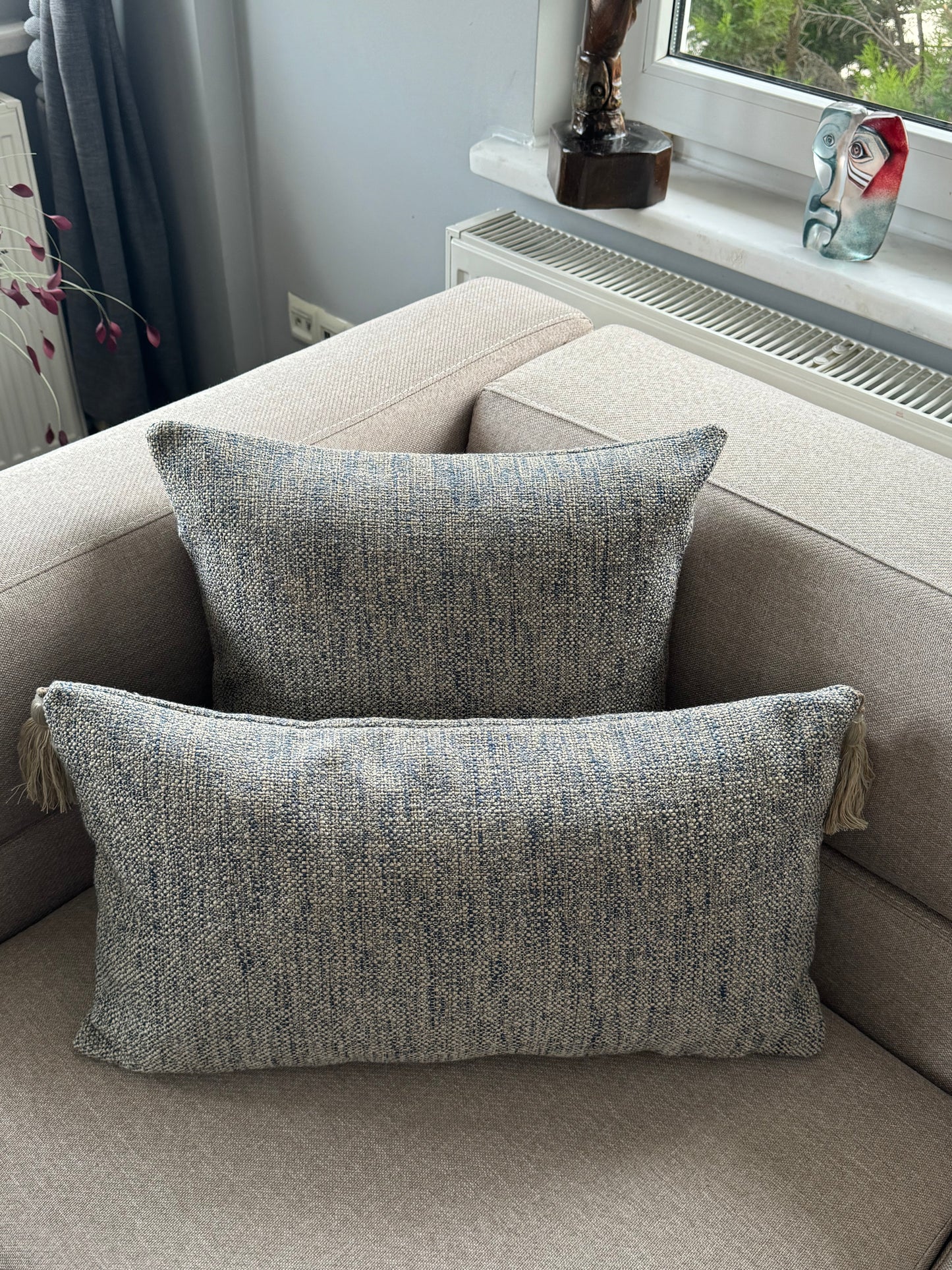 Housse de Coussin LAZUR Bleu Clair – Fraîcheur & Élégance Intemporelle