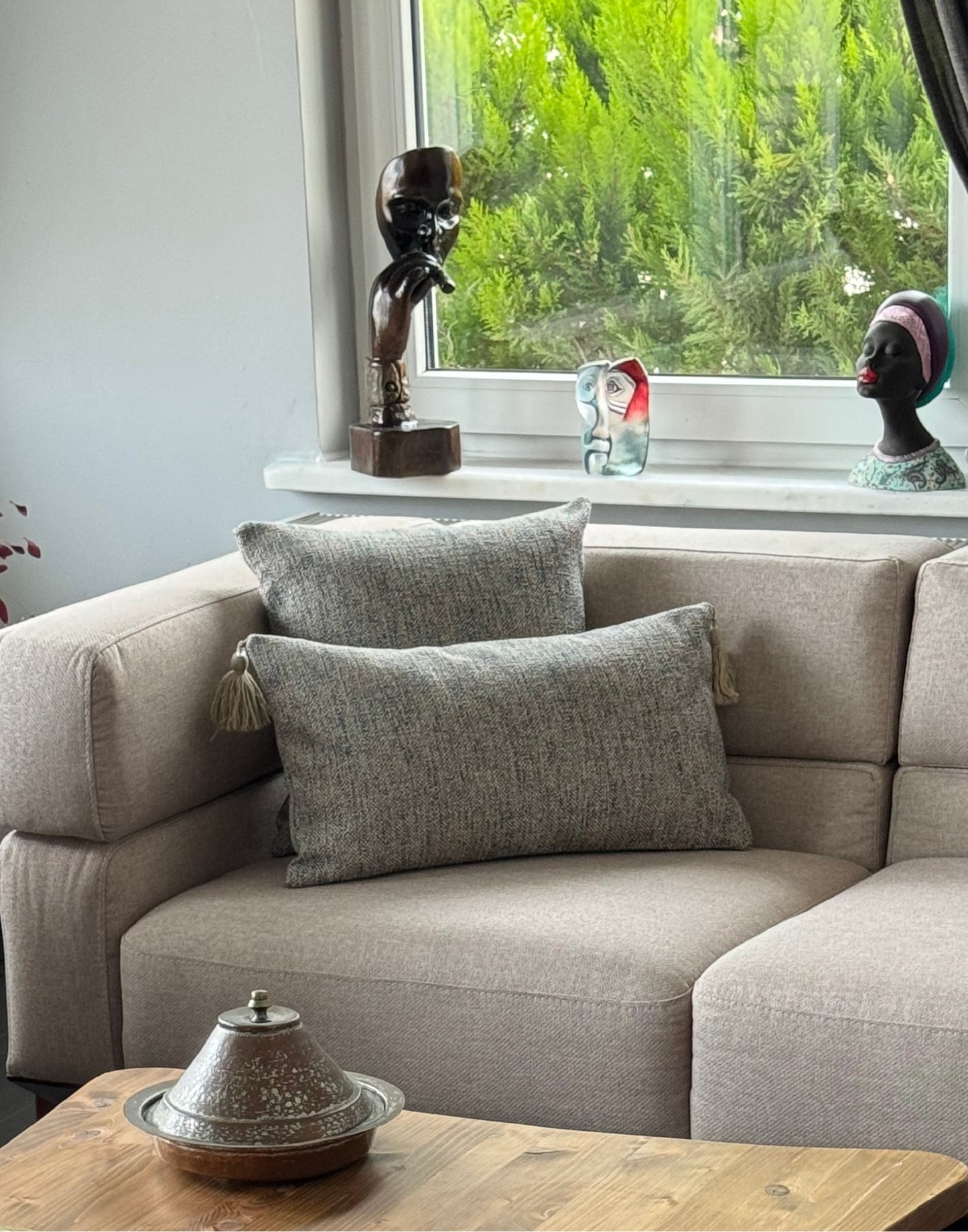Housse de Coussin LAZUR Bleu Clair – Fraîcheur & Élégance Intemporelle