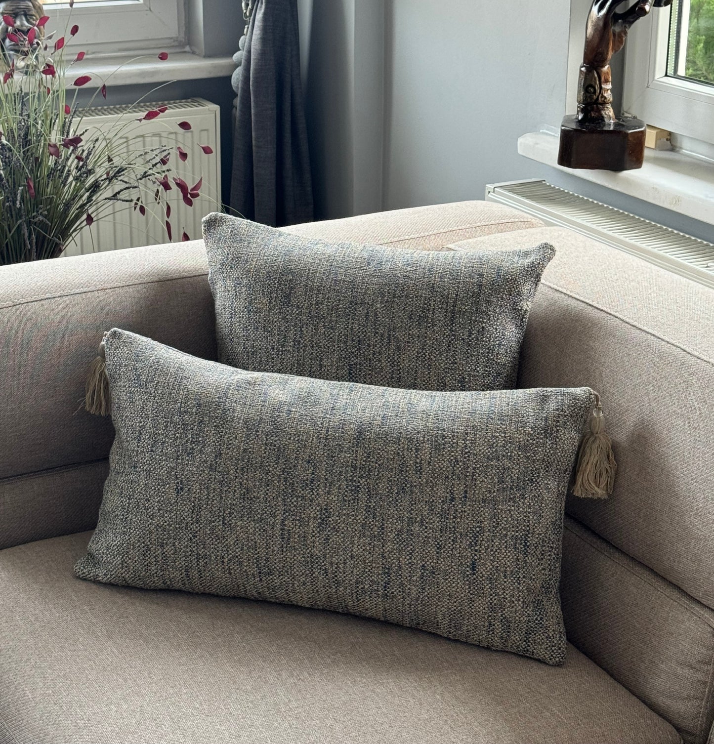 Housse de Coussin LAZUR Bleu Clair – Fraîcheur & Élégance Intemporelle