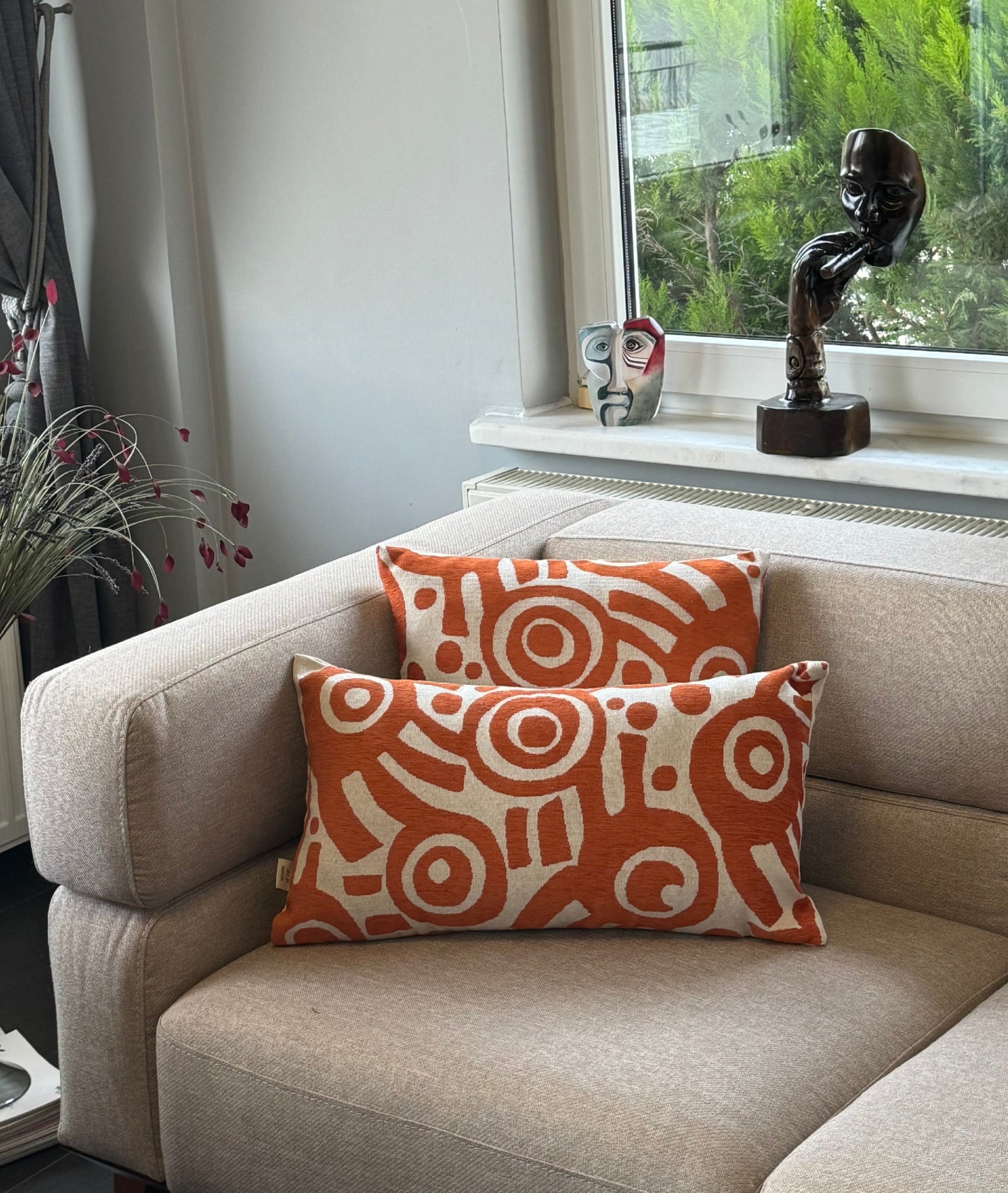 Housse de Coussin "MERLOT" – Élégance Naturelle & Touche Artisanale