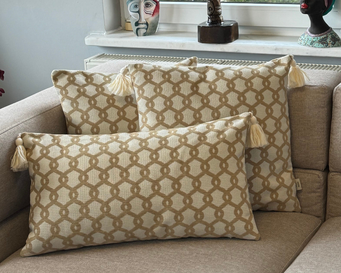 Housse de Coussin MELINA – Coussin Décoratif en Tissu Tissé Texturé | Édition Limitée