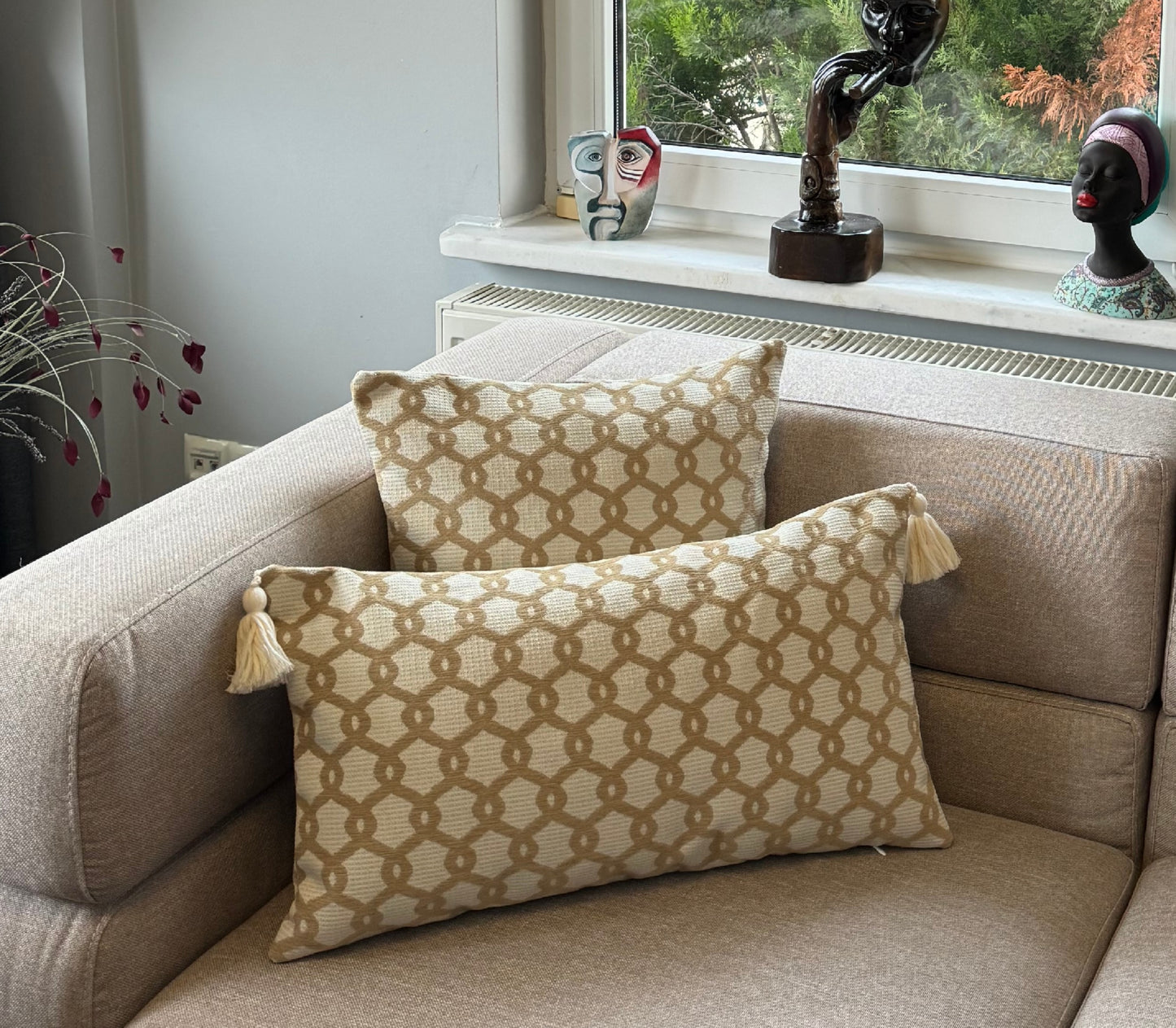 Housse de Coussin MELINA – Coussin Décoratif en Tissu Tissé Texturé | Édition Limitée