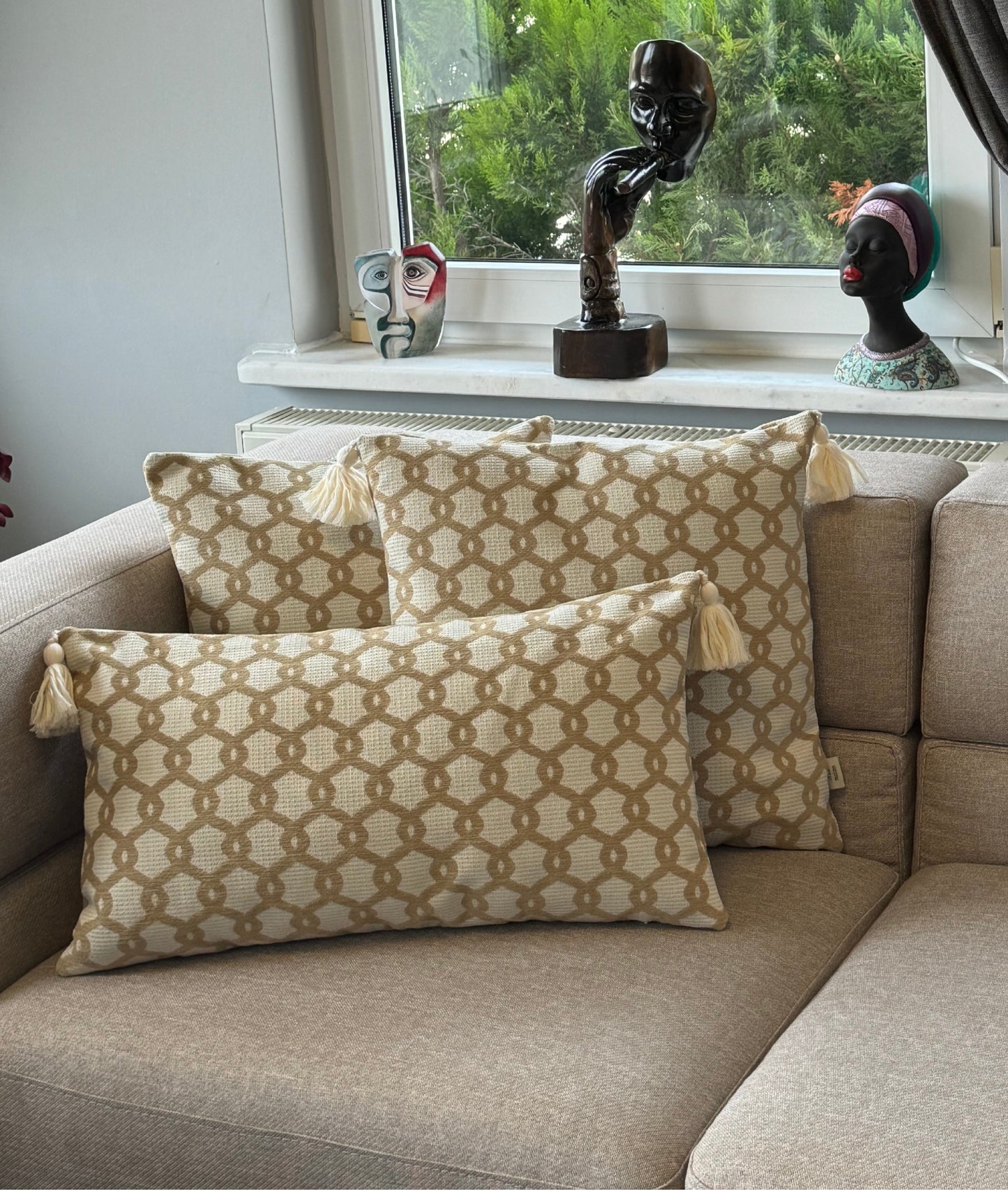 Housse de Coussin MELINA – Coussin Décoratif en Tissu Tissé Texturé | Édition Limitée