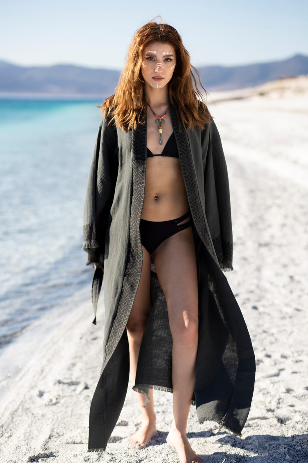Kimono Femme Almine Écru – Coton & Bambou | Élégance Naturelle & Artisanat Authentique