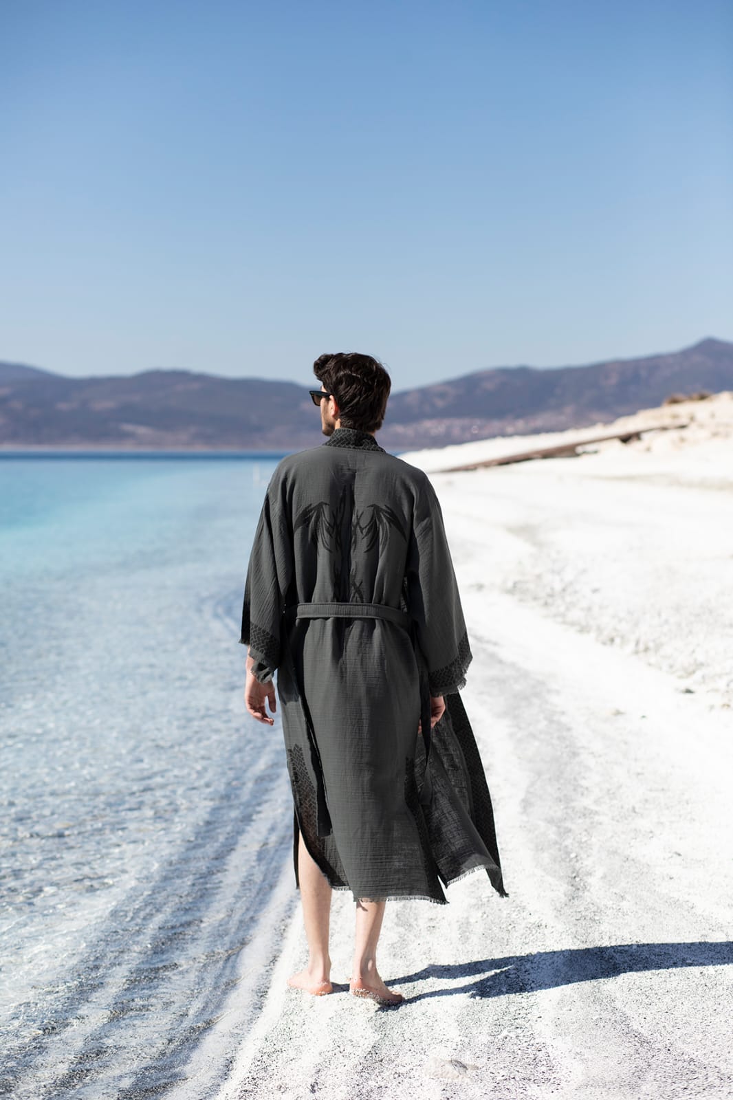 Kimono Homme Zeus Écru – Coton & Bambou | Élégance Naturelle & Artisanat Authentique