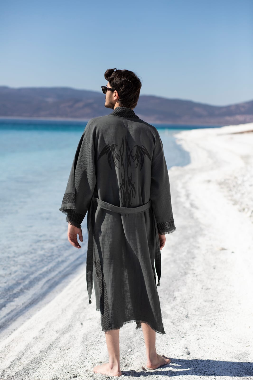 Kimono Homme Zeus Écru – Coton & Bambou | Élégance Naturelle & Artisanat Authentique