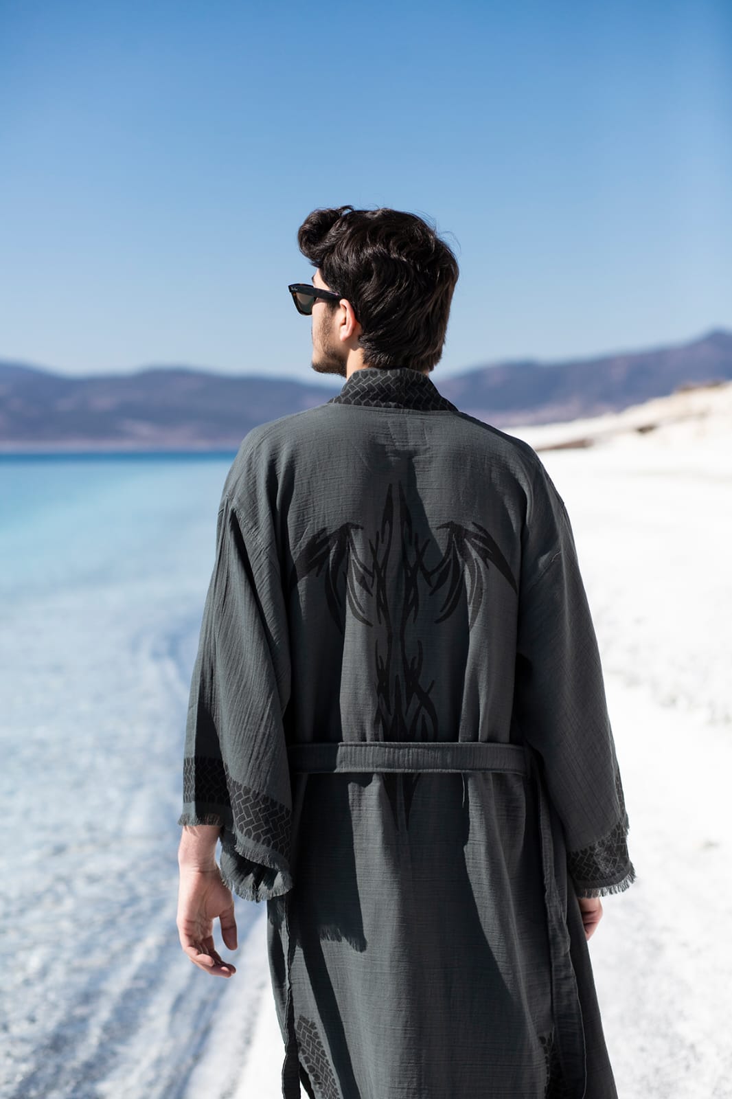 Kimono Homme Zeus Écru – Coton & Bambou | Élégance Naturelle & Artisanat Authentique