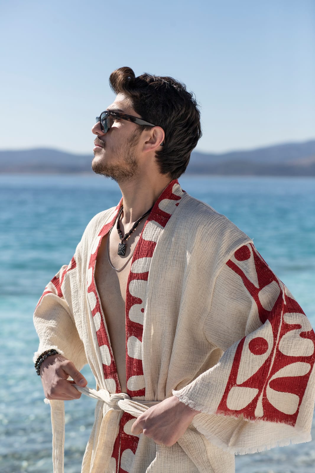 Kimono Homme Hermes Écru – Coton & Chanvre | Élégance Naturelle & Artisanat Authentique