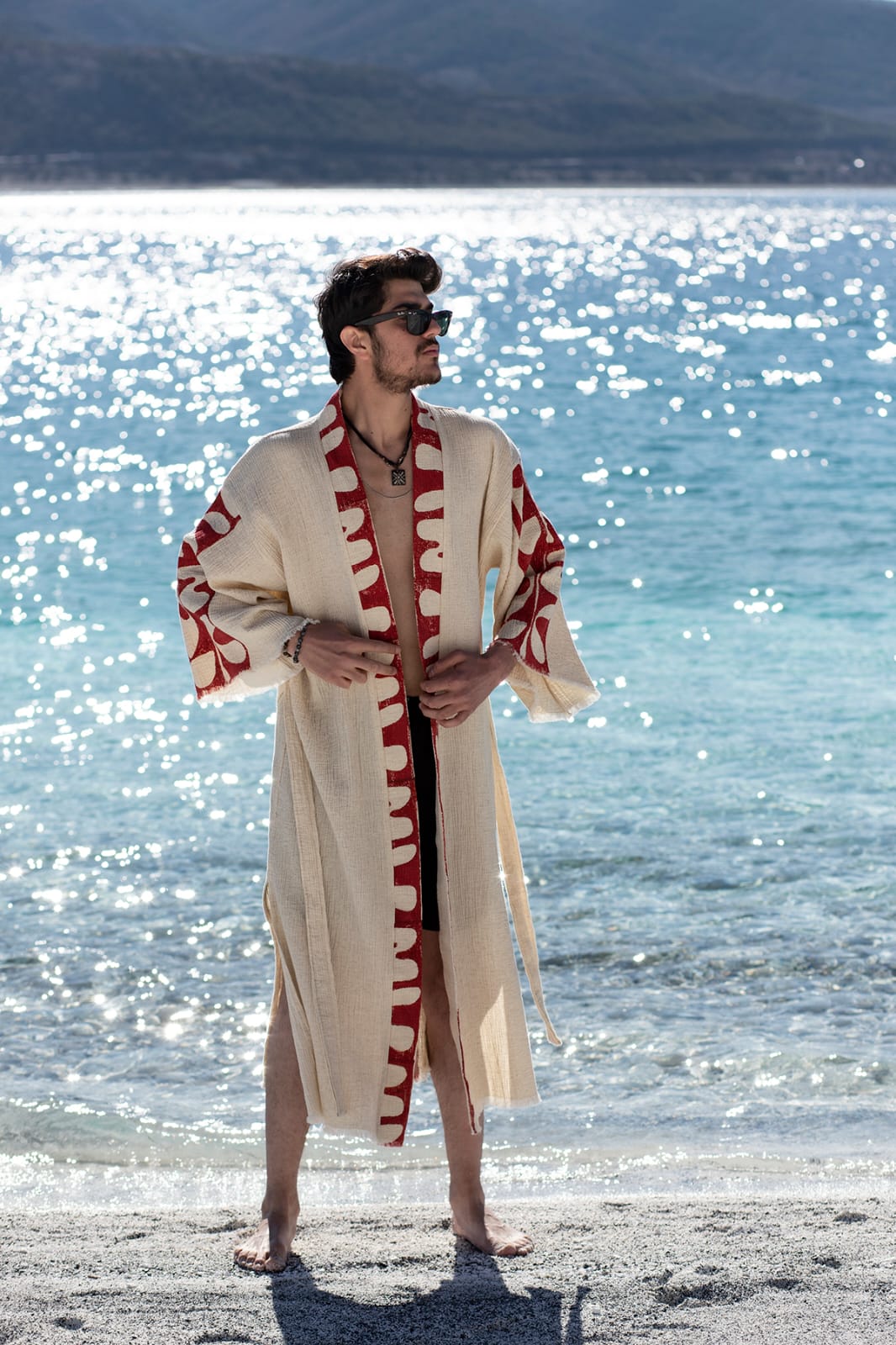 Kimono Homme Hermes Écru – Coton & Chanvre | Élégance Naturelle & Artisanat Authentique