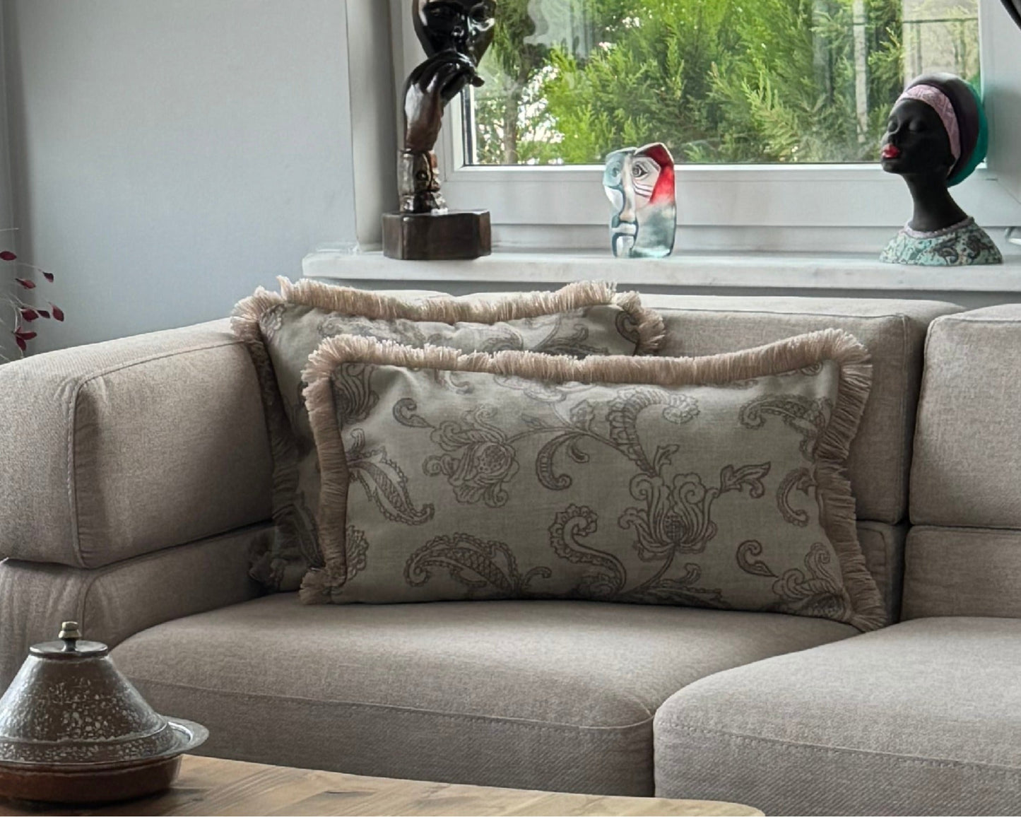 Housse de Coussin SERENAD Ivoire – Style Bohème & Chic