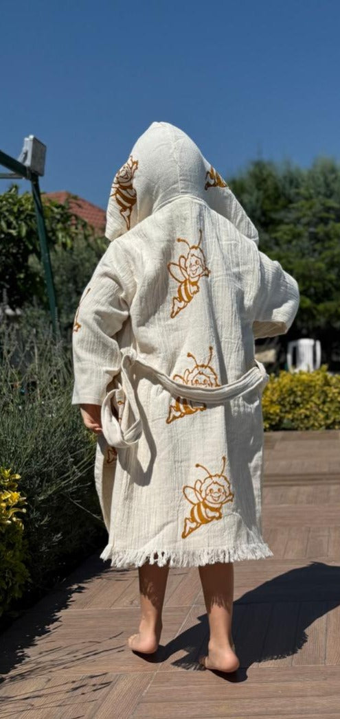 Abey:Kimono Enfant 100% Coton Bio – Doux, Absorbant &Séchage Rapide