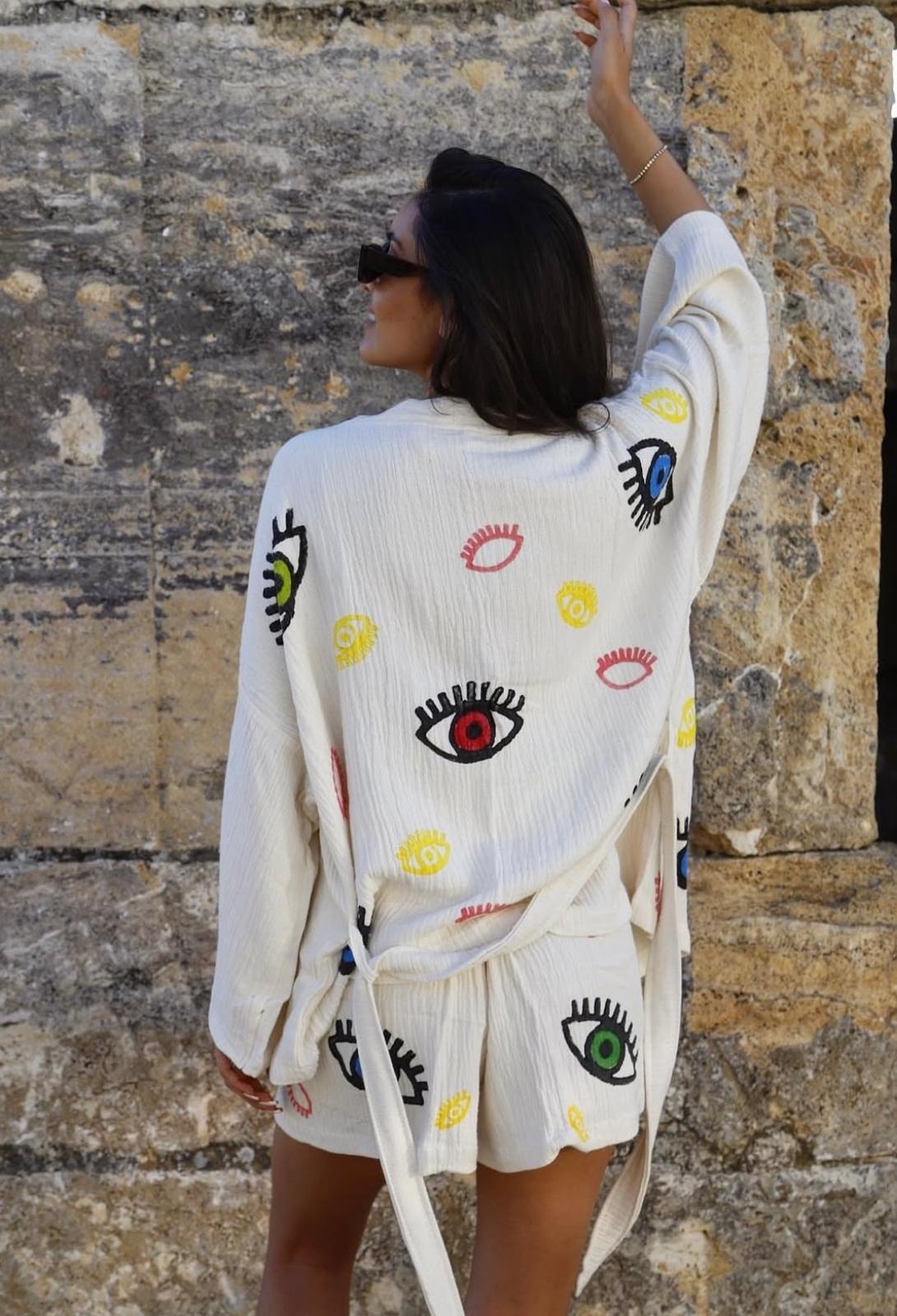 Bicolor ensemble Artisanal - 100% Coton Naturel