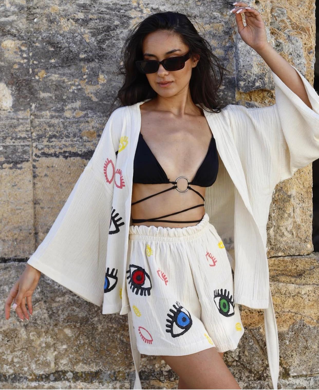 Bicolor ensemble Artisanal - 100% Coton Naturel