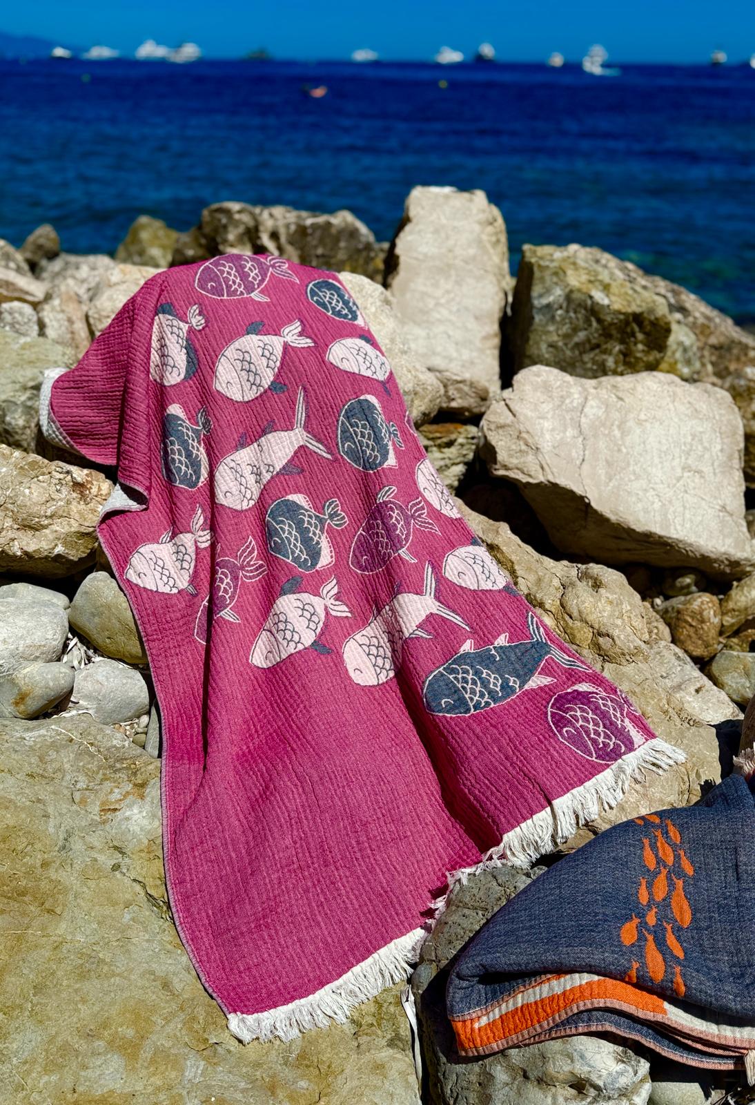 Serviette de plage élégante, en coton, et stylée