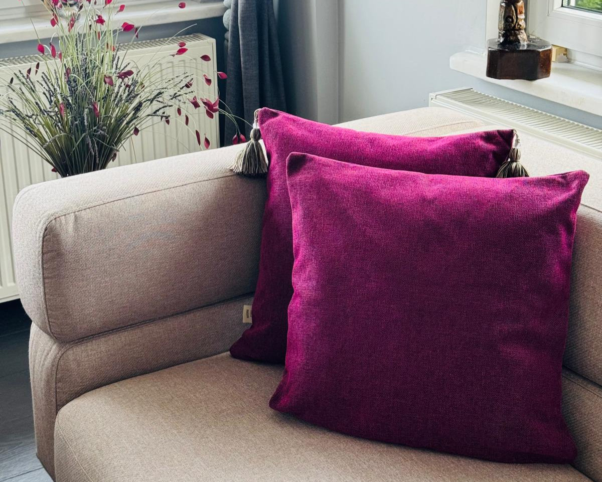Housse de Coussin LILA – Coussin Décoratif en Tissu Tissé Texturé | Édition Limitée