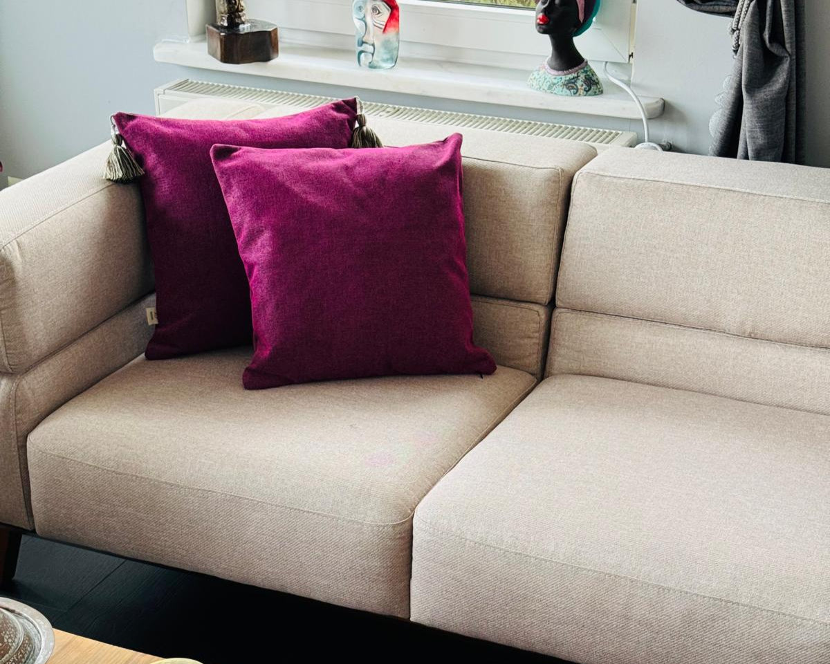 Housse de Coussin LILA – Coussin Décoratif en Tissu Tissé Texturé | Édition Limitée