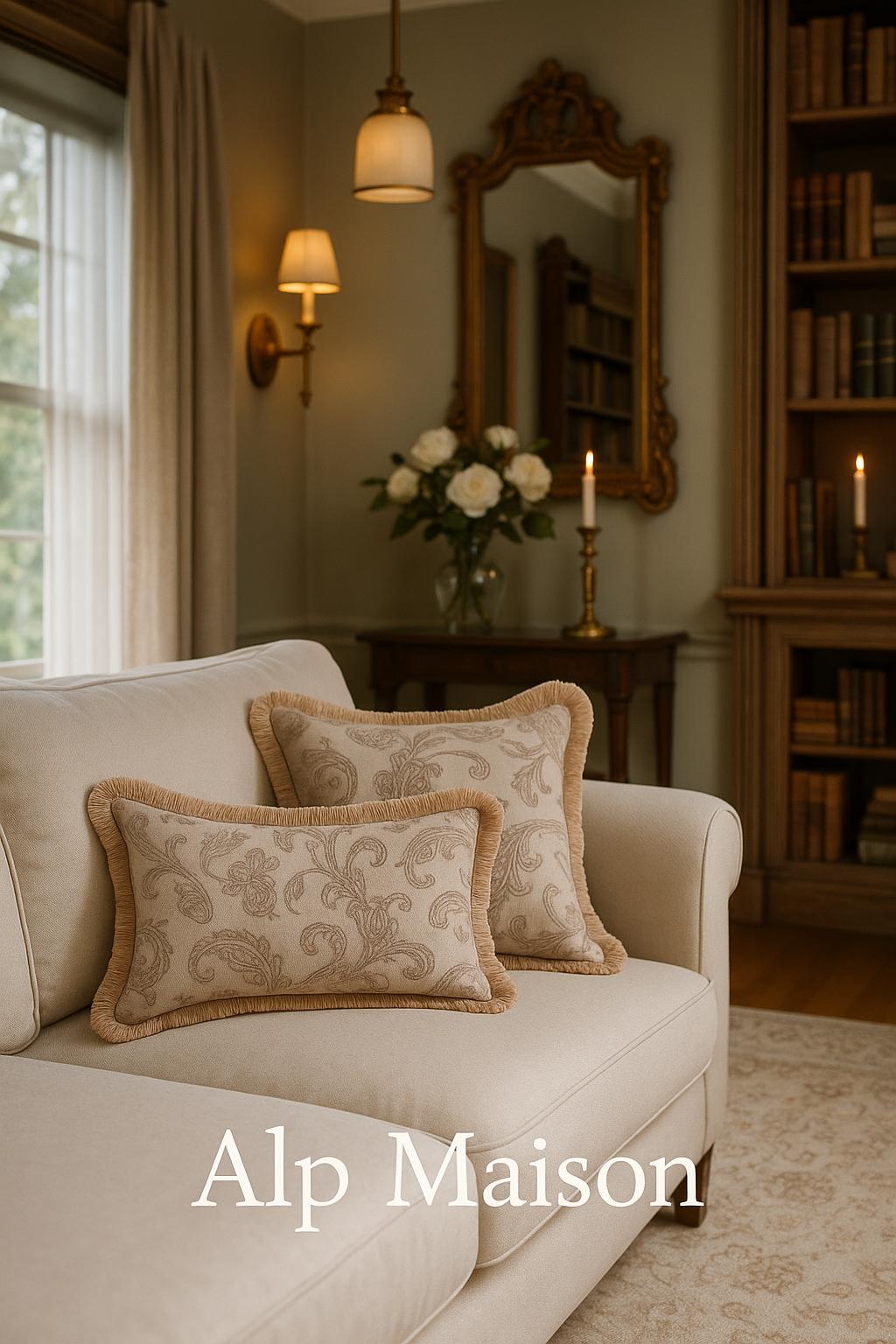 Housse de Coussin SERENAD Ivoire – Style Bohème & Chic