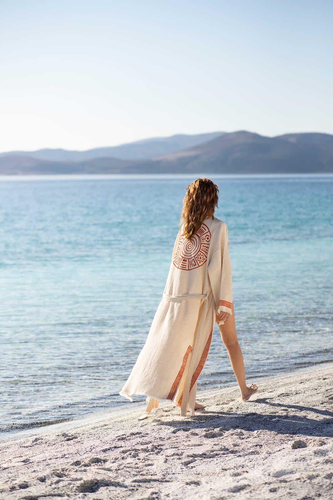 Kimono Femme Écru en Coton & Bambou – Fait Main | Élégance Naturelle & Artisanat Authentique
