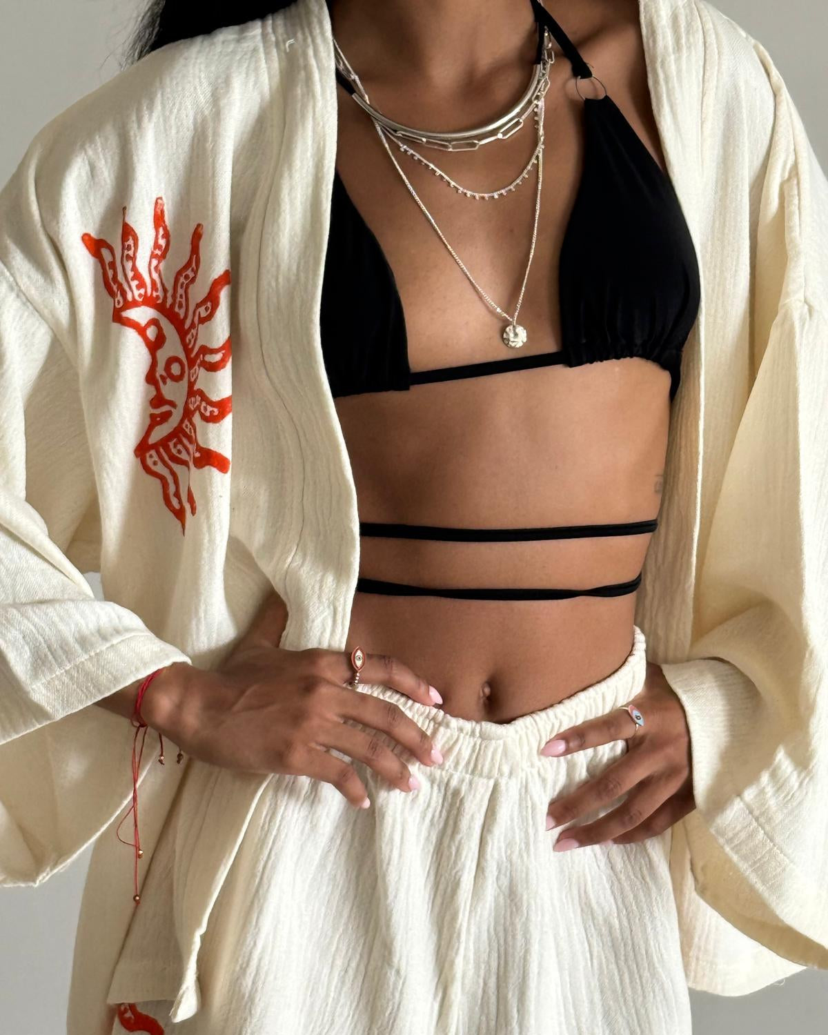MERAT - Ensemble Artisanal "Soleil" – 100% Coton Naturel