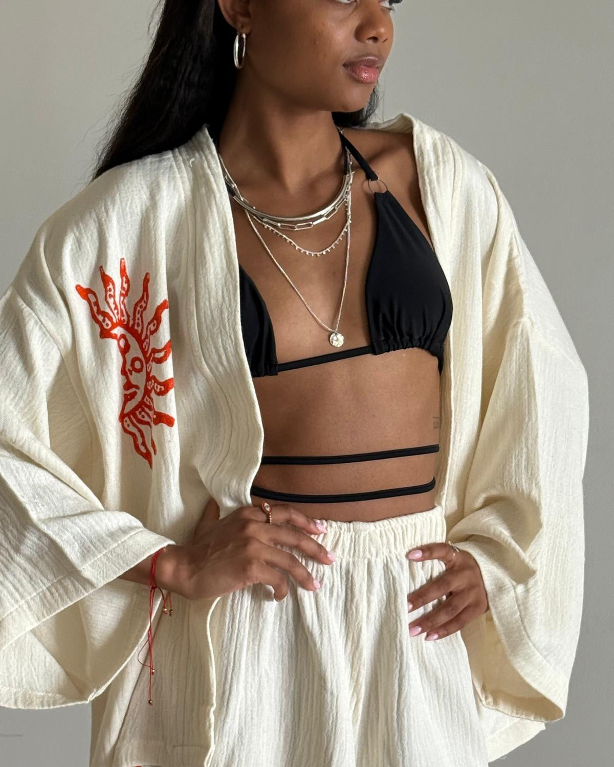 MERAT - Ensemble Artisanal "Soleil" – 100% Coton Naturel