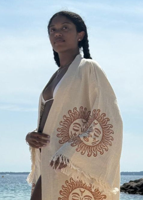 Kimono Femme Soleile - Coton  Élégance Naturelle & Artisanat Authentique