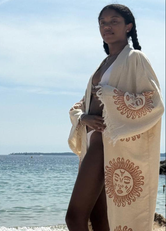 Kimono Femme Soleile - Coton  Élégance Naturelle & Artisanat Authentique