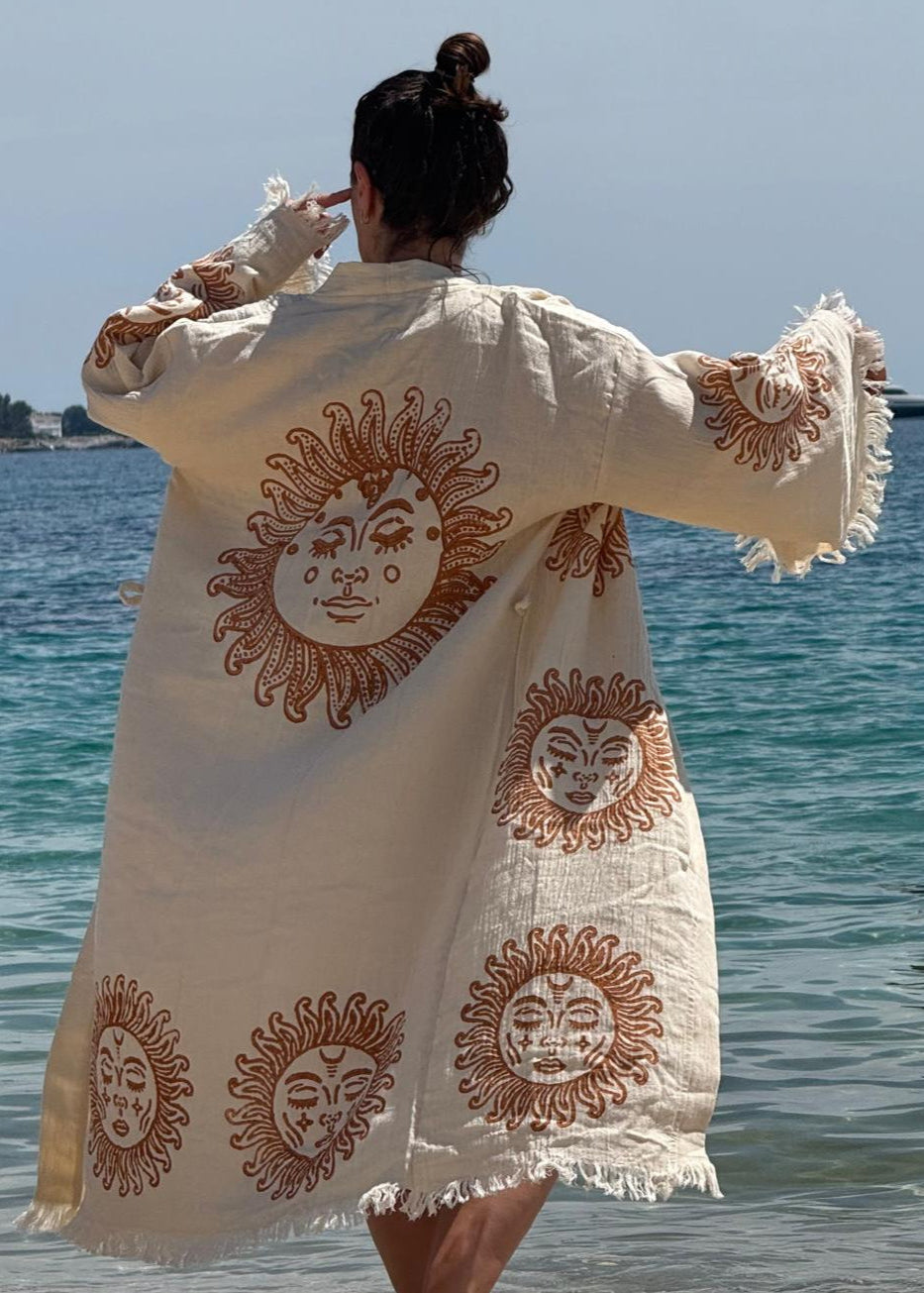 Kimono Femme Soleile - Coton  Élégance Naturelle & Artisanat Authentique