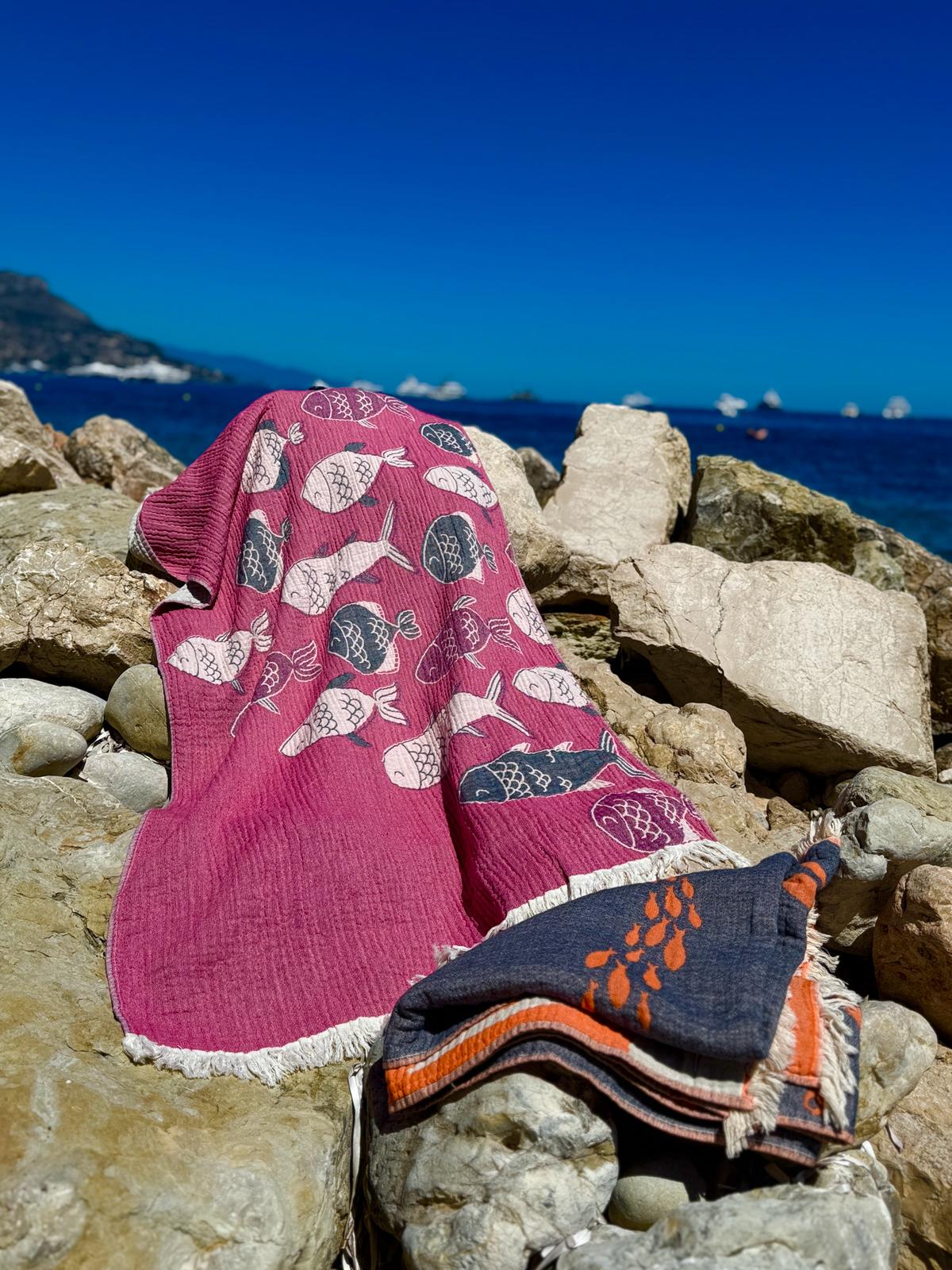 Serviette de plage élégante, en coton, et stylée