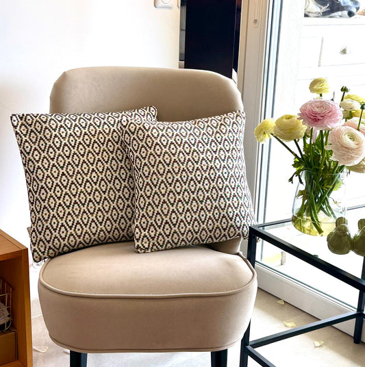 Set de 2 housses de coussin /tissu très haut qualité