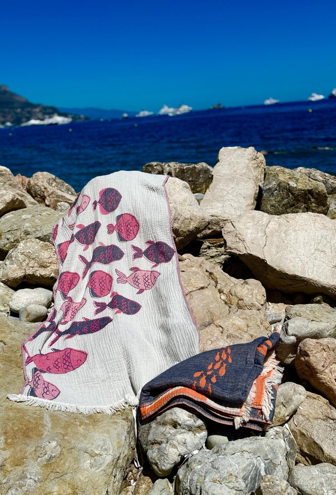 Serviette de plage élégante, en coton, et stylée