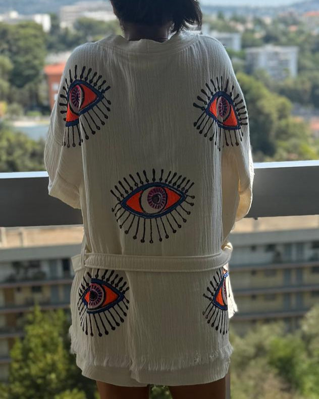 Oeliete  ensemble Artisanal  100% Coton Naturel