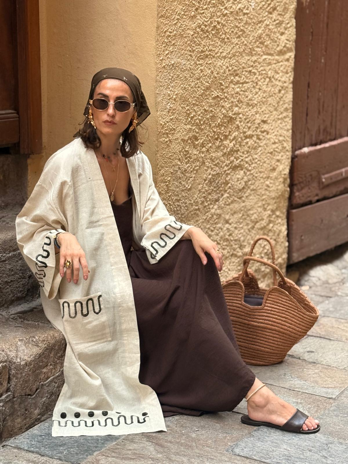 Kimono CASU en coton&lin modern