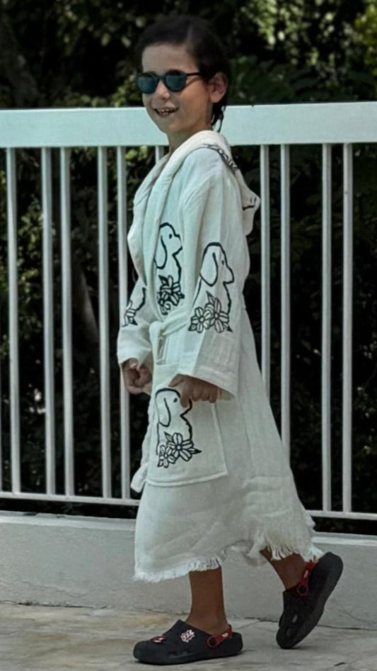 Erdem:Kimono Enfant 100% Coton Bio – Doux, Absorbant & Séchage Rapide