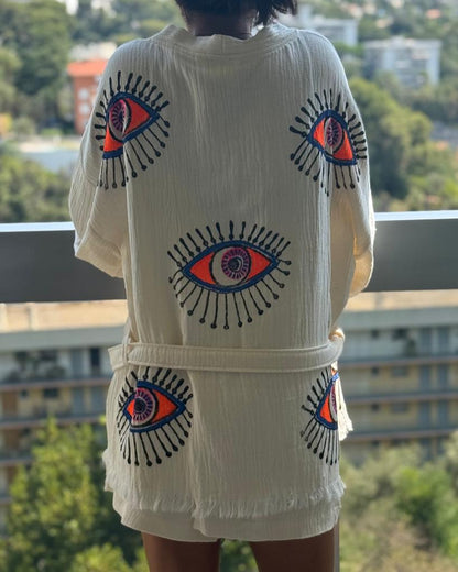 Oeliete  ensemble Artisanal  100% Coton Naturel