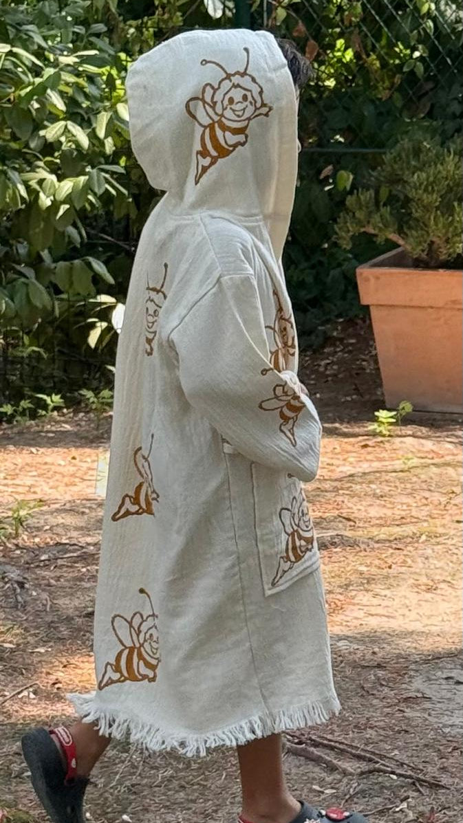 Abey:Kimono Enfant 100% Coton Bio – Doux, Absorbant &Séchage Rapide
