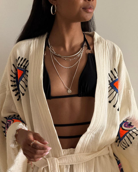Oeliete  ensemble Artisanal  100% Coton Naturel