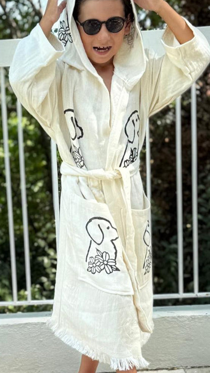 Erdem:Kimono Enfant 100% Coton Bio – Doux, Absorbant & Séchage Rapide
