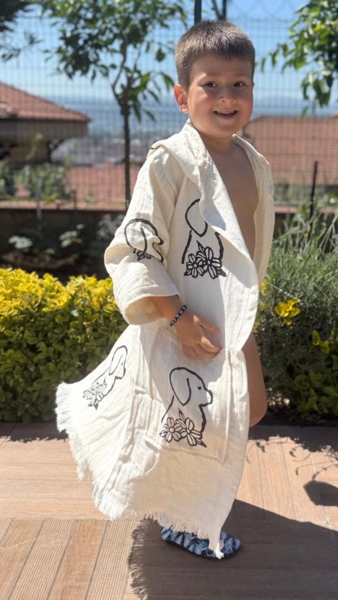 Erdem:Kimono Enfant 100% Coton Bio – Doux, Absorbant & Séchage Rapide
