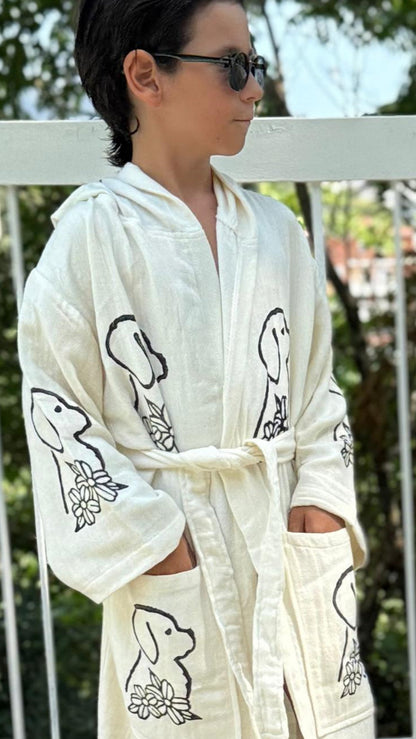 Erdem:Kimono Enfant 100% Coton Bio – Doux, Absorbant & Séchage Rapide