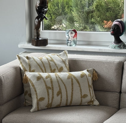 Housse de Coussin ERİK Jaune – Élégance Naturelle & Touche Colorée