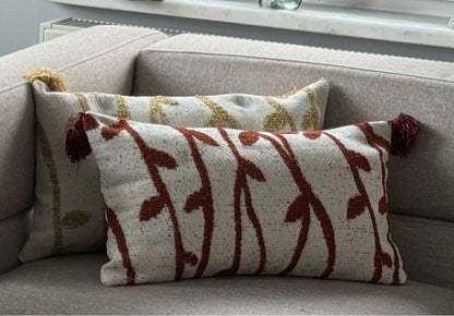 Housse de Coussin ERİK Bordeaux – Élégance Naturelle & Charme Intemporel