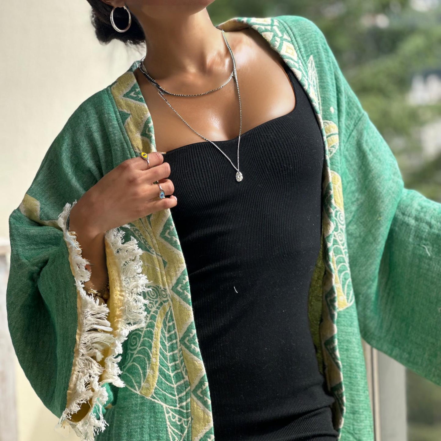 Fereyja – Kimono Veste en Jacquard de Coton